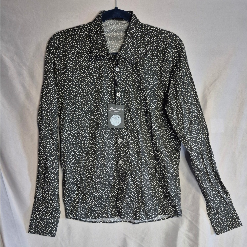 Good Man Brand Men's Slim Fit Long Sleeve Button Down Shirt - Spotted, Casual